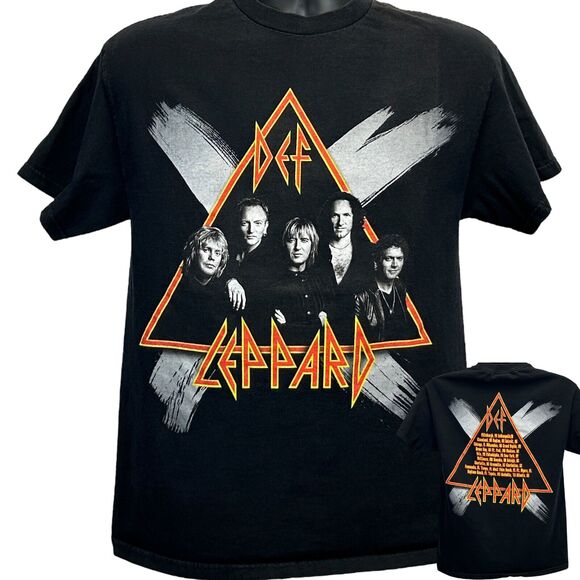 Vintage Def Leppard 2002 X Tour T Shirt Ten Concert Rock Band Black Tee M Medium - Picture 1 of 9